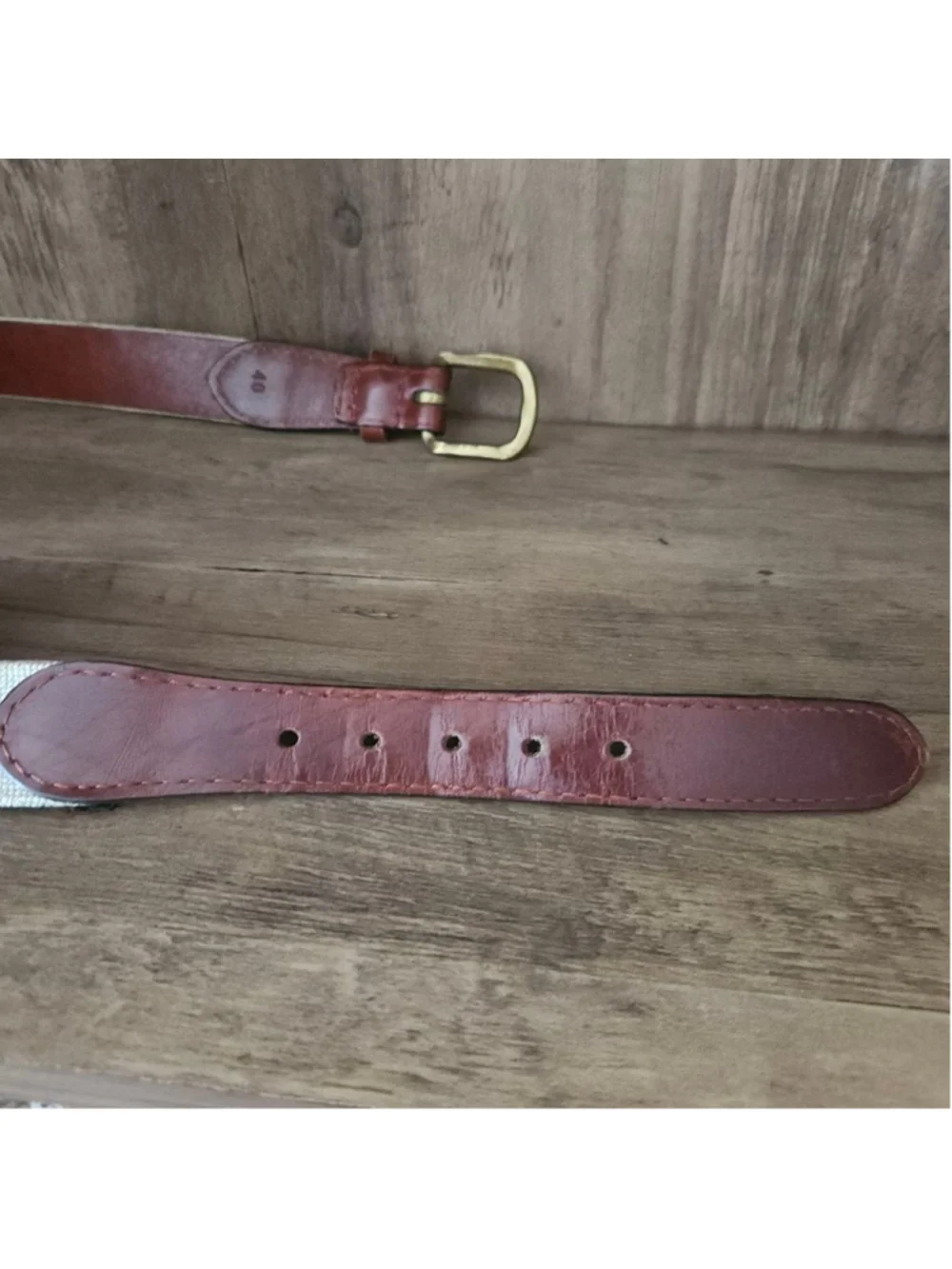 Smathers & Branson Needlepoint Leather Brass Pro-Am Invitational Golf Belt 40 US